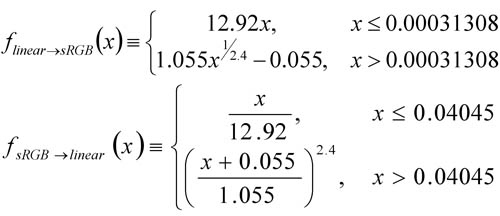 sRGB Transfer Functions